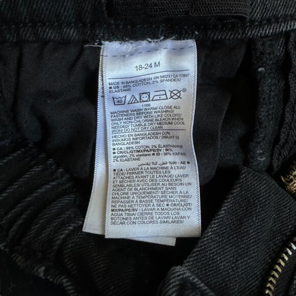 Old Navy Flare Leg Black Wash Toddler Baby Girl Jeans 18-24M Adjustable Waist - Picture 3 of 3